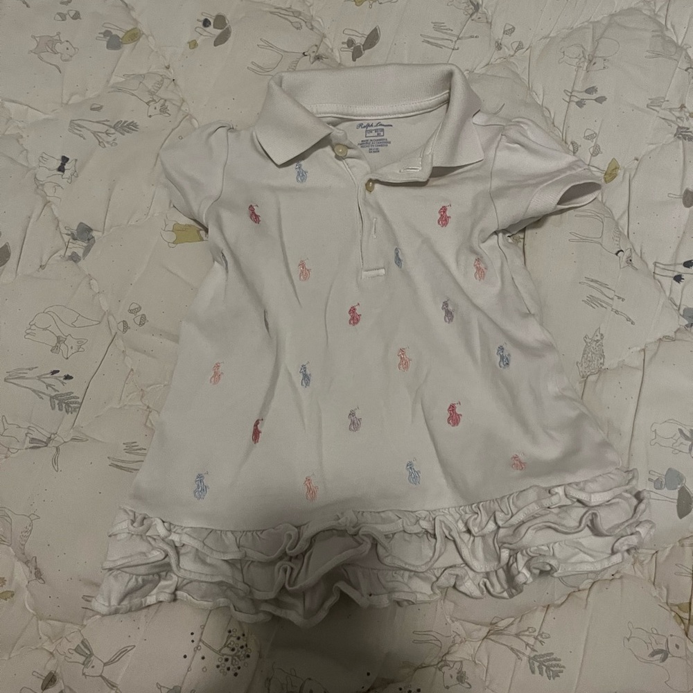 Ralph Lauren Multi Color
Logo Baby Ruffle dress Size 12months